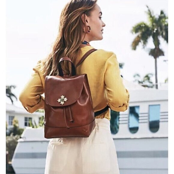 Patricia Nash Handbags - Patricia Nash Leather Large Seluci Backpack cognac